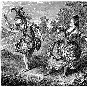 Dauberval with Mlle Allard in Sylvie, 1766, (1885). Artist: Louis de Carmontelle