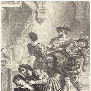 The Death of Hamlet (Act V, Scene II), 1843. Creator: Eugene Delacroix