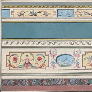 Design for the Decoration of a Cornice and Dado with Neoclassical Motifs, ca. 1760-1782