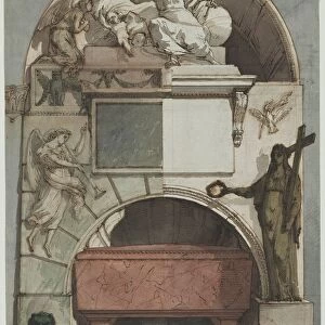 Design for a Fresco of an Artists Tomb in the Certosa of Bologna (recto), c. 1810-1820