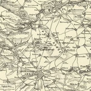 Detailed Map of the Arras Fighting Area, 1917. Creator: Unknown