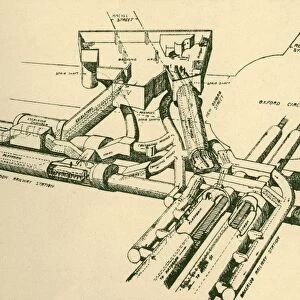 Diagram of New Tube Station at Oxford Circus, 1930. Creator: Unknown