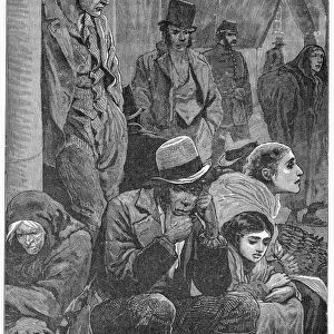 The Distress in Ireland: Outside the Courthouse, Galway - Waiting for Relief, 19th century