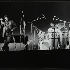 Dizzy Gillespie and guitarist Rodney Jones on stage, Beaulieu, Hampshire, July 1977