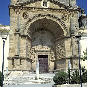 Detail of the door of the Church of Santa Maria de la Asuncion in Utrera (Sevilla)