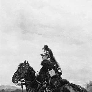 A Dragoon on Horseback, 1876. Creator: Jean Baptiste Edouard Detaille