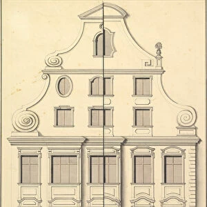 Drawing for the Street Elevation of a Town House, 1729. Creator: Andreas Schneidmann