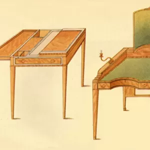 Dressing table and folding table, 1787, (1946). Creator: Unknown