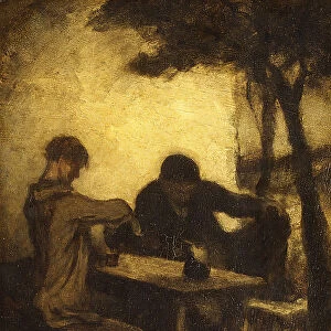 The Drinkers, by 1861. Creator: Honore Daumier
