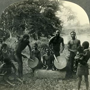 The Drums of Africa - in the Village of Ikoko on Lake Ntomba in Belgian Congo, c1930s