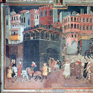 Effects of Good Government on the City Life, (detail), c1330. Artist: Ambrogio Lorenzetti