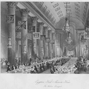 Egyptian Hall, Mansion House: The Wilson Banquet, c1841. Artist: Henry Melville