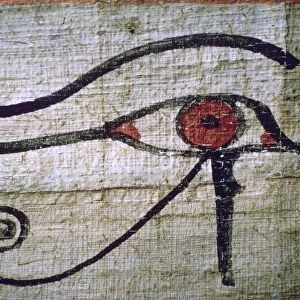 Detail of an Egyptian papyrus showing the eye of Horus