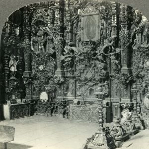 Elaborately Carved Altar of Guadalupe, Church of Tpozotlan, State of Mexico, Mex