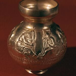 Electrum Graeco-Scythian vase showing Scythian activities, 4th century BC