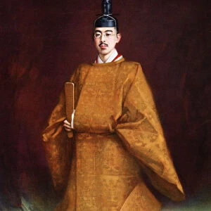 Emperor Hirohito in his coronation garments, c1924-1926
