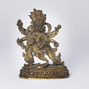 Enlightened Protector Mahakala with Six Arms (Shadbhuja), 18th / 19th century