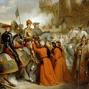 Entry of Charles VII into Rouen, 10 November 1449. Artist: Decaisne, Henri (1799-1852)