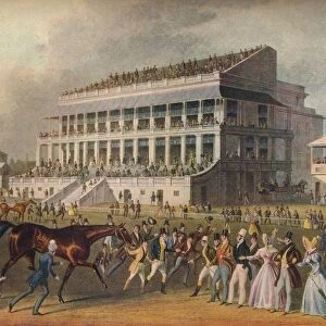 Epsom Grand Stand - The Winner of the Derby Race, 19th century. Artist: Richard Reeve