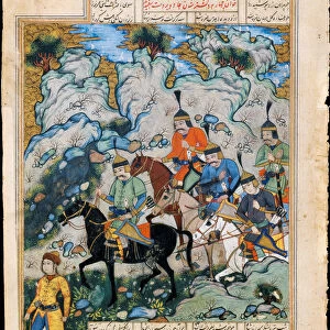 Esfandiyar and His Army (Manuscript illumination from the epic Shahname by Ferdowsi). Artist: Iranian master