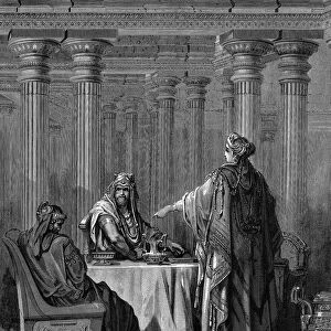 Esther (c450 BC) before her husband King Ahasuerus (Xerxes I) of Persia, 1866. Artist: Gustave Dore