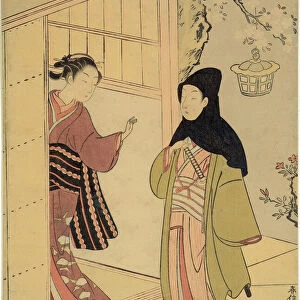 An Evening Visit (A Parody of Junidan Soshi), c. 1767. Creator: Suzuki Harunobu