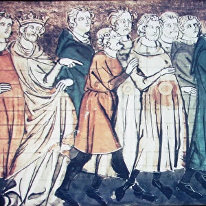 The expulsion of Jews from France in 1182 (A miniature from Grandes Chroniques de France), 1320s. Artist: Anonymous