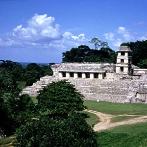 Exterior view of The Palace in the Mayan ruins of Palenque