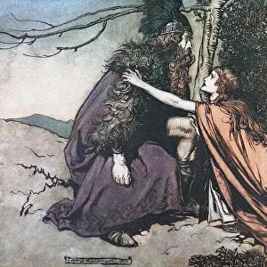 Father! Father! Tell me what ails thee? Illustration for The Rhinegold and The Valkyrie by Richard Artist: Rackham, Arthur (1867-1939)