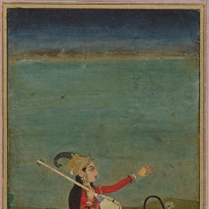 Female performer with tanpura, 18th century. Creator: Unknown