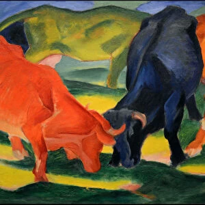 Fighting Cows, 1911. Creator: Marc, Franz (1880-1916)