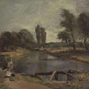 Flatford Lock, between 1810 and 1811. Creator: John Constable