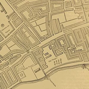 Fleet Street, The Temple, Etc. From a Map of London, Published 1720, (1897)