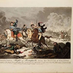 The Flight of Bonaparte from the Battle of Krasnoi, 1814. Artist: Wright, John Massey