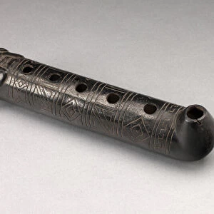 Flute with Incised Geometric Motif and Mouth in the Form of a Human Head, A. D. 1200 / 1450
