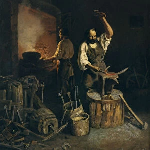 The Forge, 1845. Artist: Plakhov, Lavr Kuzmich (1810-1881)
