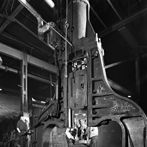 Forge in action at Edgar Allens steel foundry, Sheffield, South Yorkshire, 1962