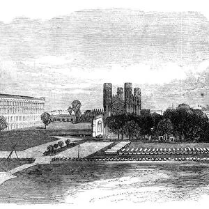 Fort Church and South Barracks, Calcutta, India, 1870