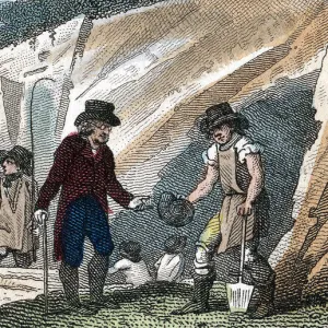 Fossil hunting in Cherry Hinton chalk pit, Cambridgeshire, 1822