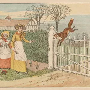 The Fox jumping over the parsons gate, c1883. Creator: Randolph Caldecott
