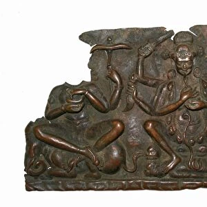 Fragment of Mother Goddesses (Matrika) Panel with Indrani and Chamunda, 10th / 11th century