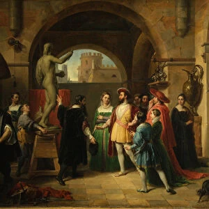 Francis I in the Studio of Benvenuto Cellini, 1837. Artist: Podesti, Francesco (1800-1895)