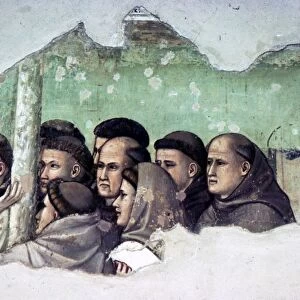 Fresco detail by Giotto of life of St Francis, Santa Croce, Florence, early 14th century