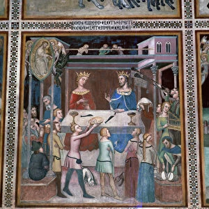 Fresco of the story of Job, 14th century