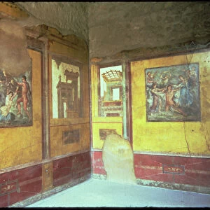 Frescoes on the walls of the House of Vettii in Pompeii