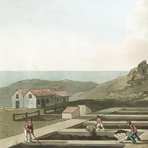 General view of an Alum works in the Whitby area, Yorkshire, 1814. Artist: Havell & Son