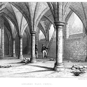 Gerards Hall Crypt, City of London, 1886. Artist: JH Le Keux