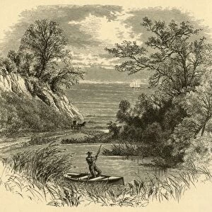 Glimpse of Lake Michigan, 1874. Creator: Alfred Waud