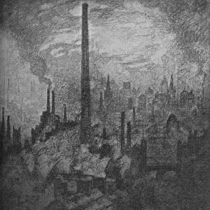 The Great Chimney, Sheffield, 1910. Artist: Joseph Pennell