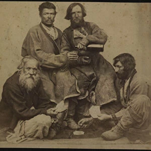 A group of drunk men in Siberia, 1860s-1870s